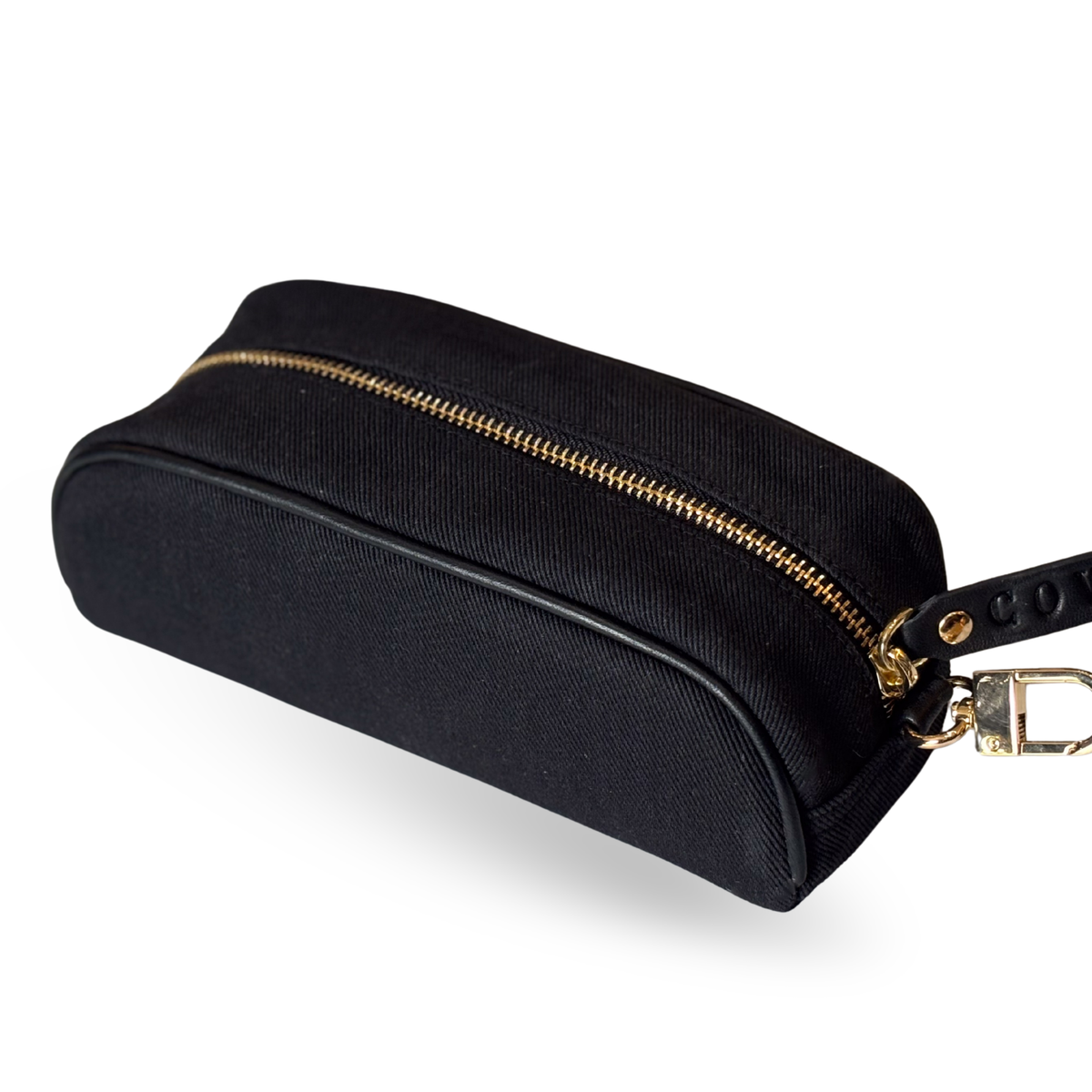 COVR Black clip-on padel ball pouch on a white background