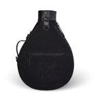 TOTAL BLACK - Cotton twill. Black leather. Black/gold hardware