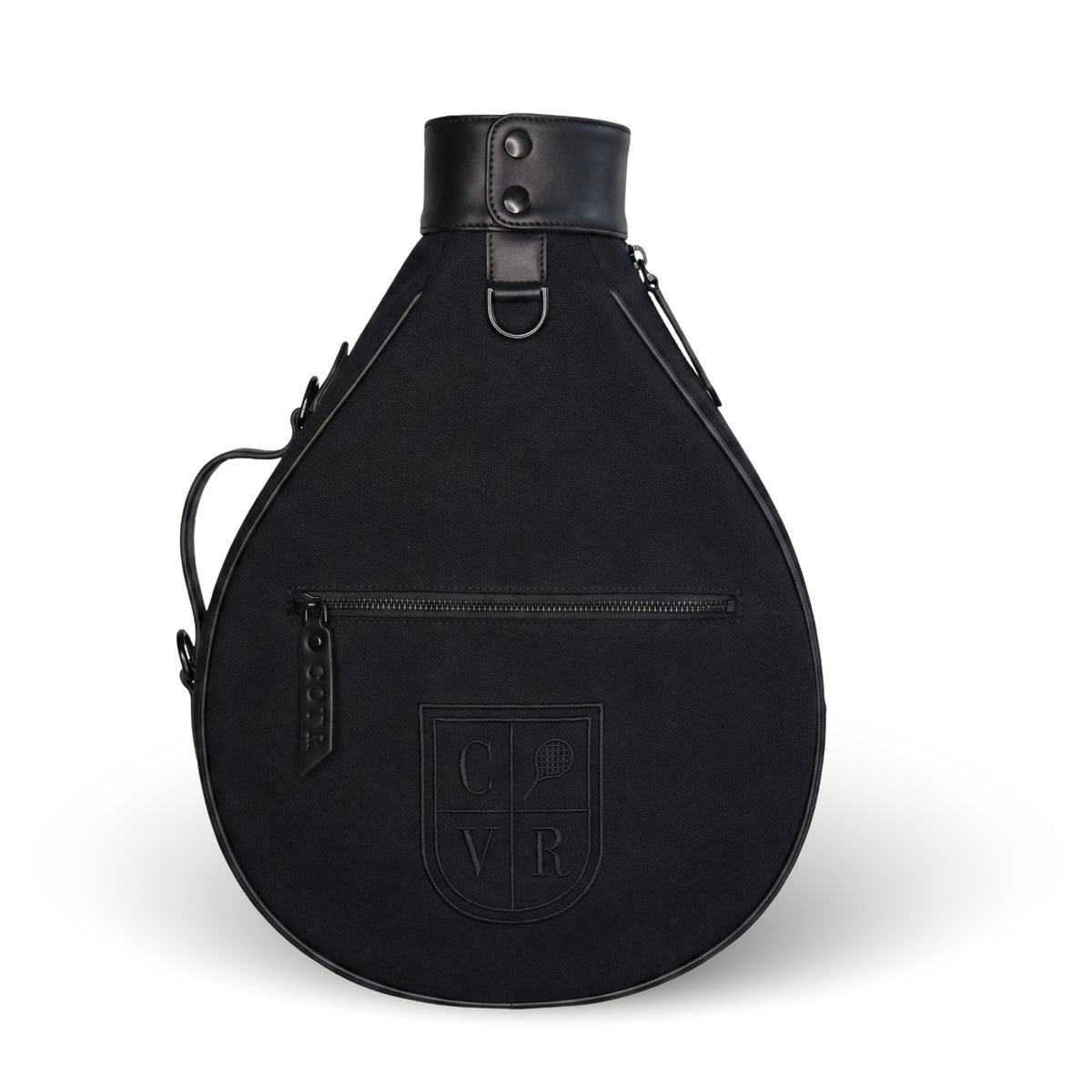 TOTAL BLACK - Cotton twill. Black leather. Black/gold hardware