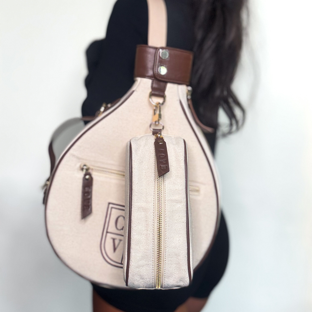 COVR Clip-On Cream Padel Ball Pouch (Holds 3 Balls)