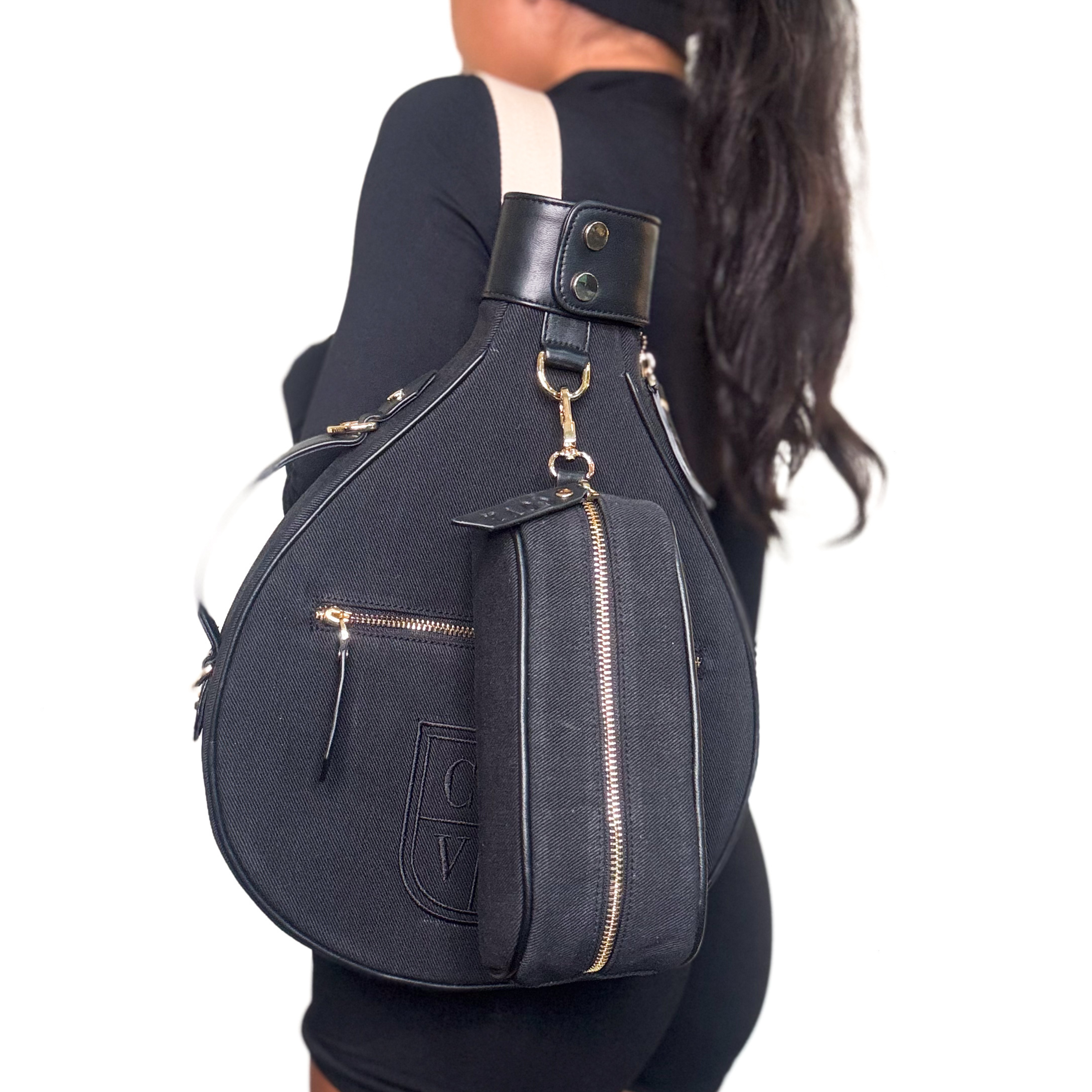 COVR Clip-On Black Padel Ball Pouch (Holds 3 Balls)