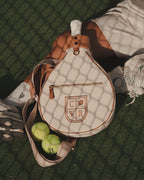 Natural Canvas & Light Brown Leather Padel Racket Cover