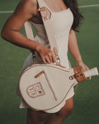Natural Canvas & Light Brown Leather Padel Racket Cover