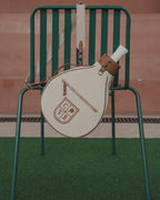 Natural Canvas & Light Brown Leather Padel Racket Cover